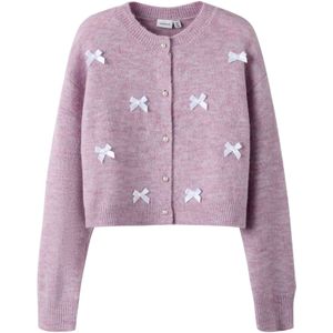NAME IT Gebreid vest  mauve / wit