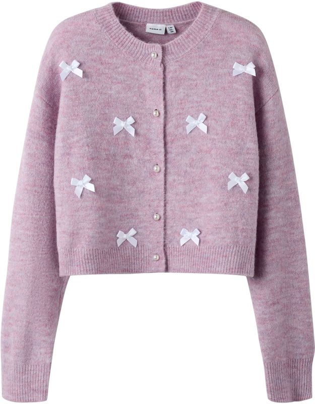 NAME IT Gebreid vest  mauve / wit