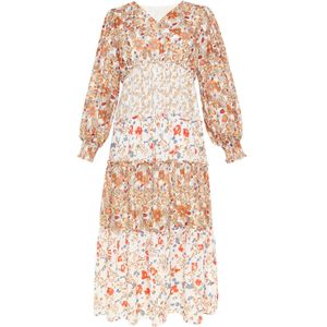 FELIPA Jurk 'Fashion Look'  beige / blauw / bruin / oranje