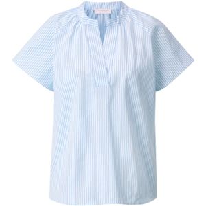 Blouse - Gestreept - Katoen - Tuniek Kraag - Normale Pasvorm