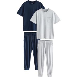 Next Pyjama lang  navy / grijs