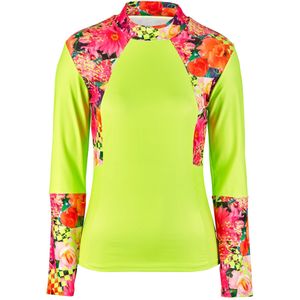BECO the world of aquasports Functioneel shirt 'Fresh Flowers'  neongroen / rood