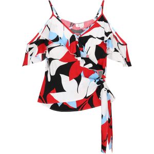 ebeeza Blouse 'Fashion Look'  lichtblauw / rood / zwart / wit