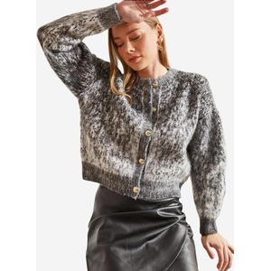 Bianco Lucci Gebreid vest  grijs / donkergrijs / wit