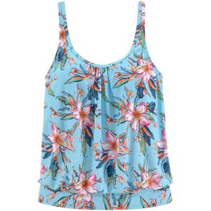 Look - Gedessineerd - Tankini - Lichtblauw - Zonder Beugels - Ingewerkte Softcups
