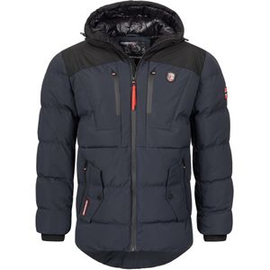 Geo Norway Winterjas  navy / bloedrood / zwart / wit