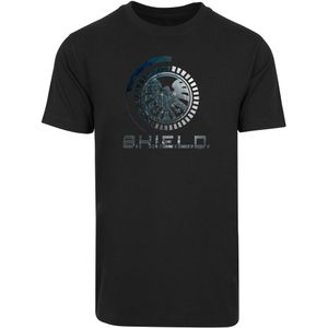 F4NT4STIC Shirt 'Marvel Avengers Shield Circuits'  grijs / basaltgrijs / petrol / zwart