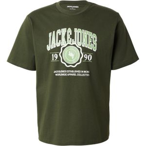 JACK & JONES Shirt 'JJMAKO'  lichtgroen / donkergroen / wit