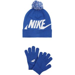 Nike - Sportswear Set - Mütze & Handschoenen - Royal Blue/Wit - 2-delig