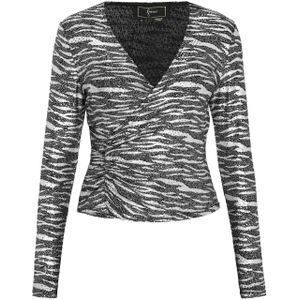 faina Blouse  zilver / natuurwit