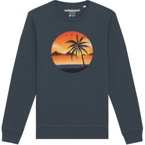 Watapparel Sweatshirt ' Sunset on palm beach '  antraciet / gemengde kleuren