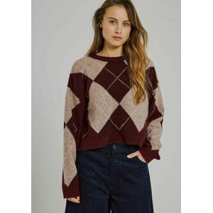NORR Trui 'Logan'  beige / bordeaux