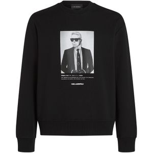Karl Lagerfeld Sweatshirt 'PORTRAIT'  grijs / zwart