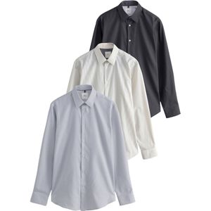 Next Overhemd  lichtblauw / antraciet / wit