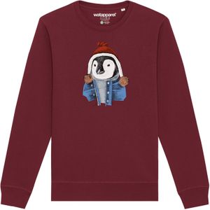 Watapparel Sweatshirt 'Pinguin'  gemengde kleuren / bourgogne