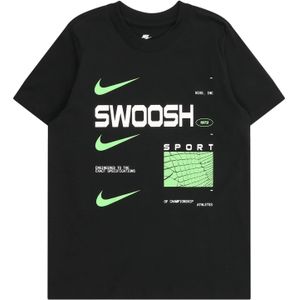 Nike Sportswear Shirt 'SWOOSH'  neongroen / zwart / wit