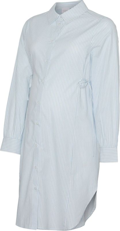 MAMALICIOUS Blousejurk 'MLLETICIA LIA'  hemelsblauw / wit