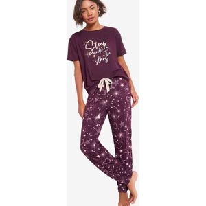 Friends Like These Pyjama 'Sleep Under The Stars'  lichtgeel / bourgogne / wit