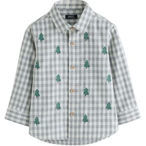 Next Overhemd  donkergrijs / groen / wit