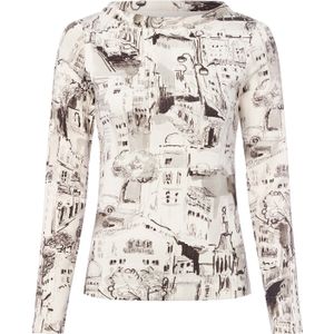Marc Cain - Slim Fit Shirt - Lange Mouwen - All-over Motiefprint