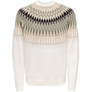 Only & Sons Trui 'ONSTERRY'  beige / grijs / zwart / wit