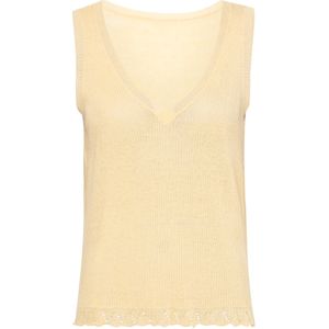 VILA Gebreide top  lichtgeel