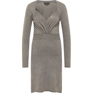 faina Gebreide jurk  grijs gemêleerd