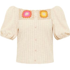 DREIMASTER Gebreid vest  lichtbeige / geel / oranje / pink