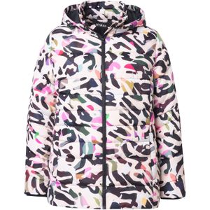 Ulla Popken Winterjas  hemelsblauw / lichtroze / zwart / wit