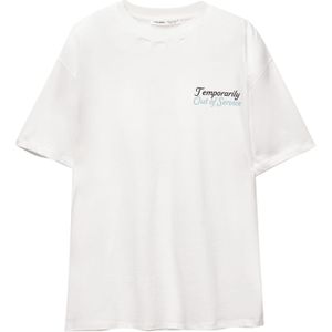 Pull&Bear Shirt 'TV'  aqua / bruin / zwart / wit