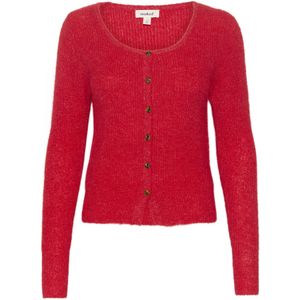 SOAKED IN LUXURY Gebreid vest 'Tuesday'  rood