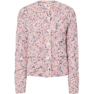 YAS Gebreid vest 'YASCONFETTI'  roze gemêleerd