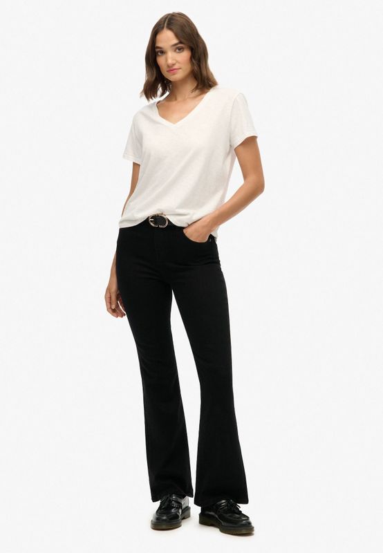 Superdry - Jeans - Zwart - Flared - Mid Waist