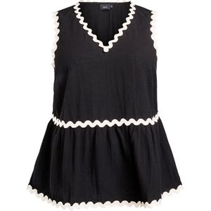 Zizzi Blouse 'Mcinna'  lichtbeige / zwart