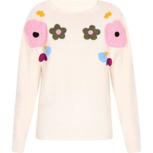 swirly Trui  beige / lichtblauw / pink