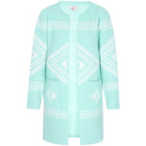 IZIA Gebreid vest  aqua / wit