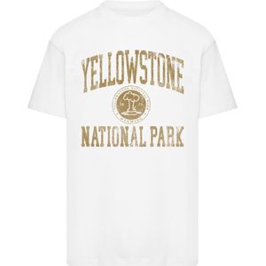 F4NT4STIC Shirt 'US National Parks Yellowstone Wyoming'  goud / wit