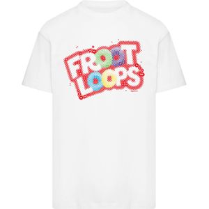 F4NT4STIC Shirt 'Kellogg's Froot Loops Breakfast Cereal Pop Art'  lichtblauw / donkergeel / rood / wit