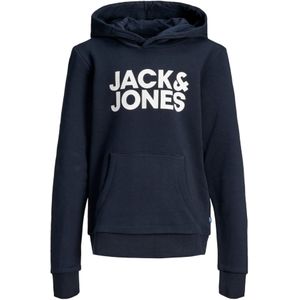 JACK & JONES JUNIOR Hoodie JJECORP met Logo Donkerblauw/Wit