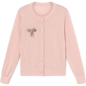 Lola Casademunt Gebreid vest  rosa / zwart / zilver