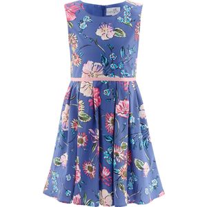 happy girls - Jurk - Azuur - Donkerblauw - Lichtroze - Wit - Mouwloos - Knielengte - Bloemenprint