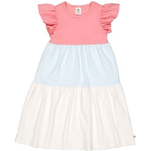 Müsli by GREEN COTTON - Jurk - Pastelblauw / Rosa / Wit - Lang/maxi - Losse Pasvorm