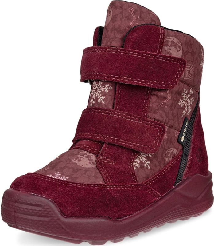 ECCO - Kuitlaarzen - Crème/Bordeaux - Leer/Suède - Klittenbandsluiting