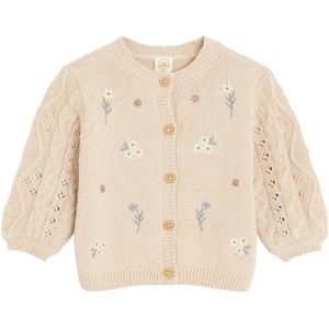 Cool Club Gebreid vest  beige / pastelgroen / mauve / wit