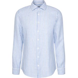 Seidensticker - Businessoverhemd - Blauw - Slim 1/1 Kentkraag Strepen