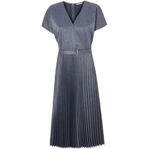 Tatuum - Marlenna - Midi Plissé Jurk - Denim