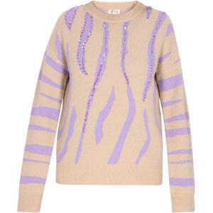 IZIA Trui  beige / lavendel
