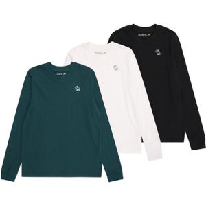 Abercrombie & Fitch Shirt  smaragd / zwart / wit