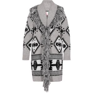 IZIA Gebreid vest  grijs / zwart / offwhite