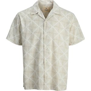 JACK & JONES Overhemd 'JPRBLUKEVIN'  taupe / wit